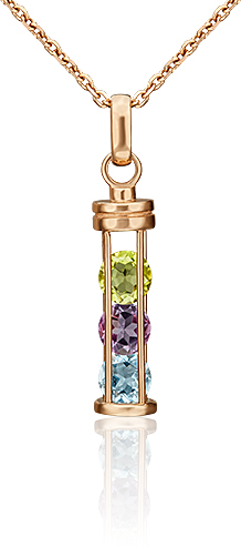 

Кулон из красного золота PLATINA jewelry 03-3126-00-221-1110-57, хризолит/топаз/аметист, 03-3126-00-221-1110-57