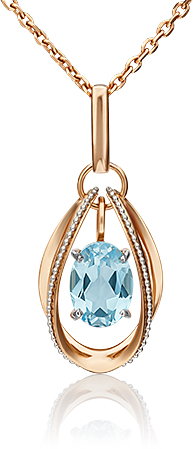 

Подвеска из белого золота/красного золота PLATINA jewelry 03-3128-00-201-1111-57, топаз, 03-3128-00-201-1111-57