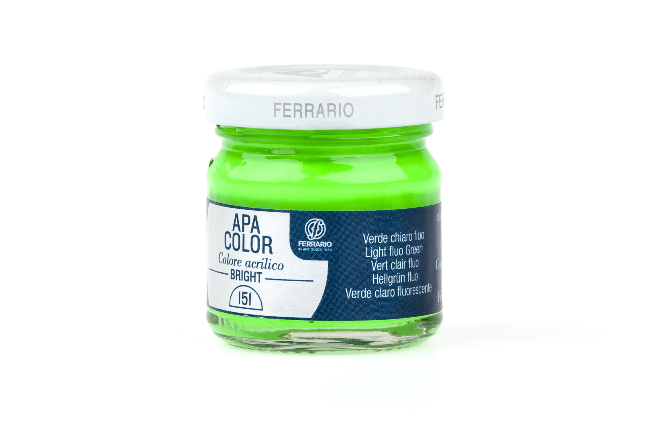 

Акрил Ferrario Apa Color 40 мл № 151 зеленый светлый флуоресцентный, BA0040С0151