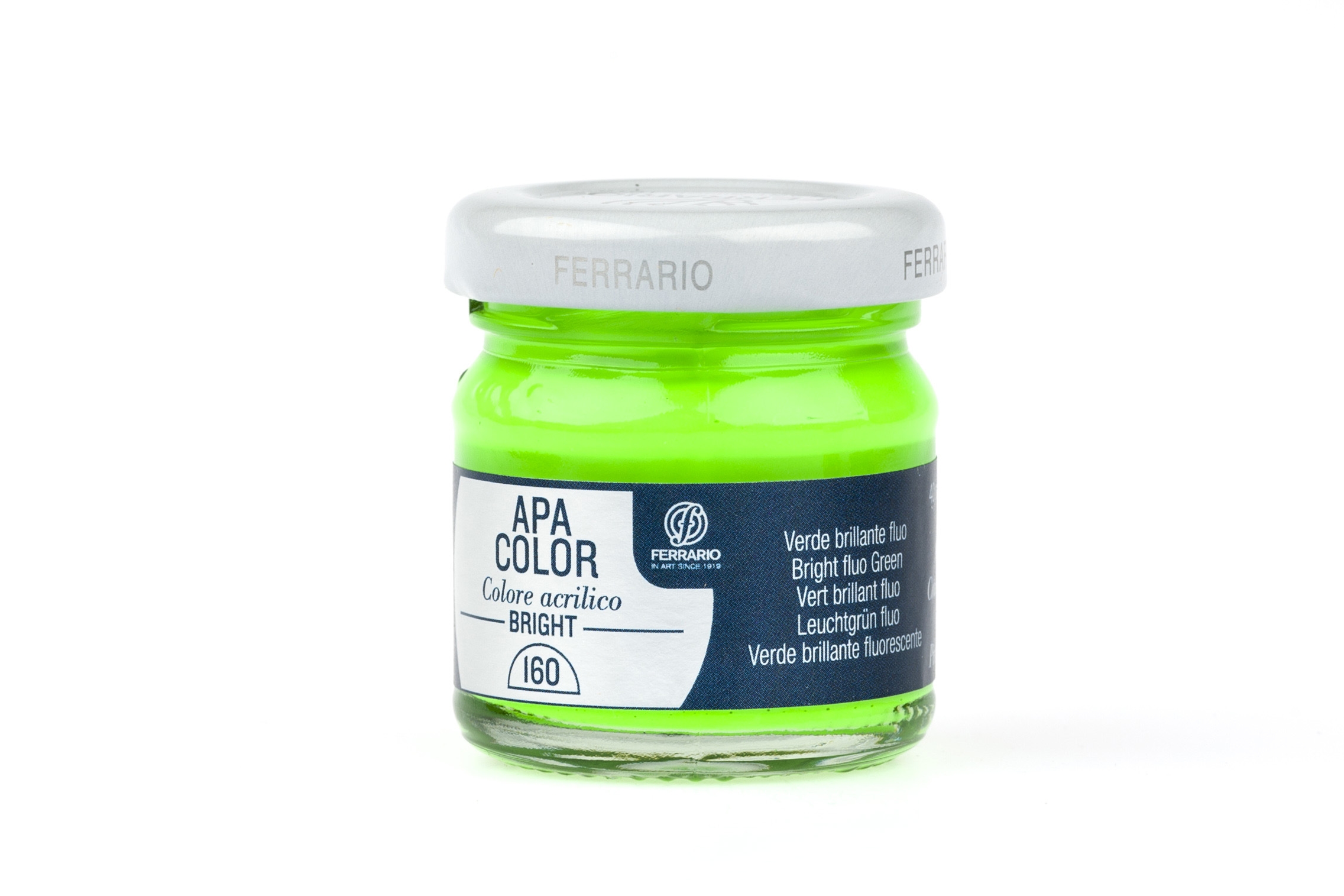 

Акрил Ferrario Apa Color 40 мл № 160 зеленый блестящий флуоресцентный, BA0040С0160