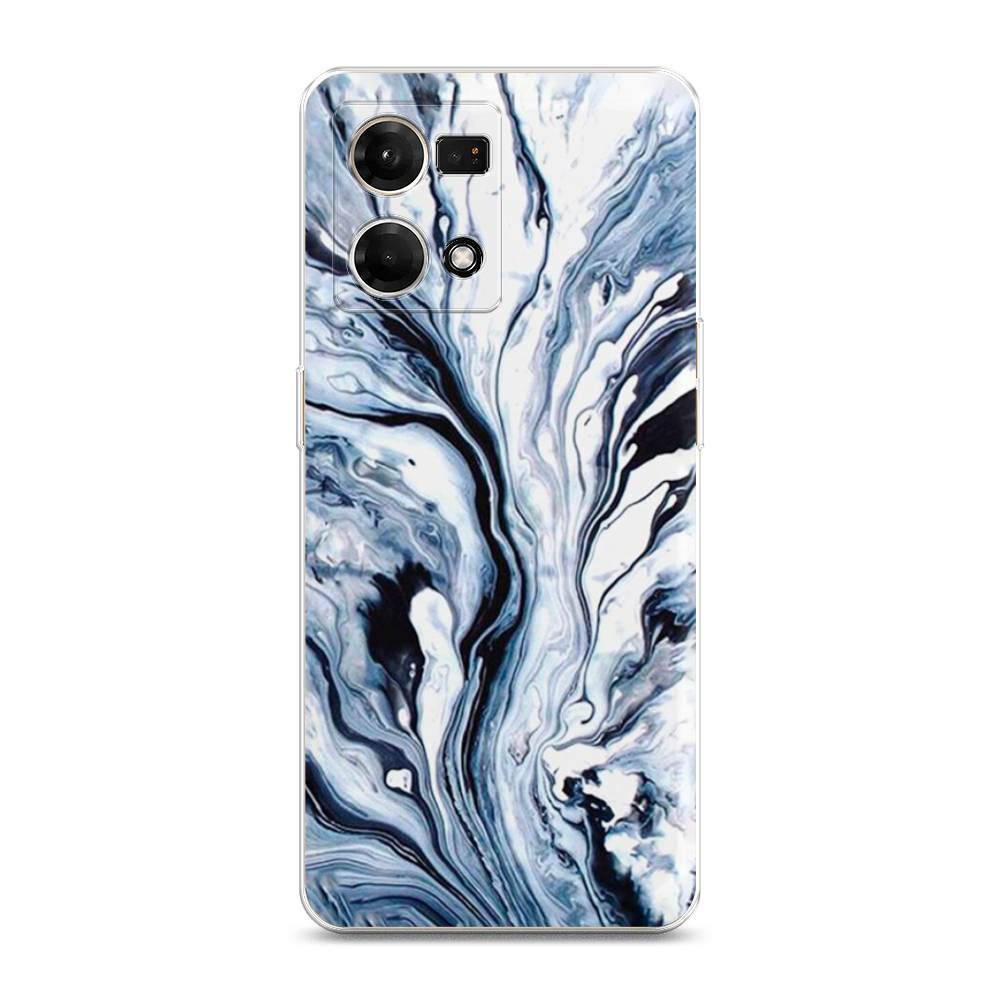 

Чехол Awog на Oppo Reno 7 4G/8 4G "Голубой минерал мрамор", Разноцветный
