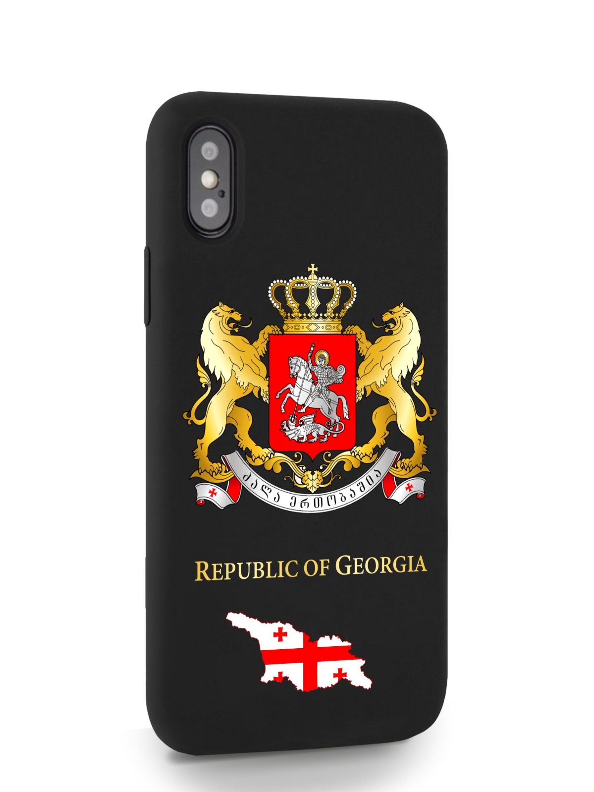 фото Черный signumcase для iphone x/xs герб грузии черный