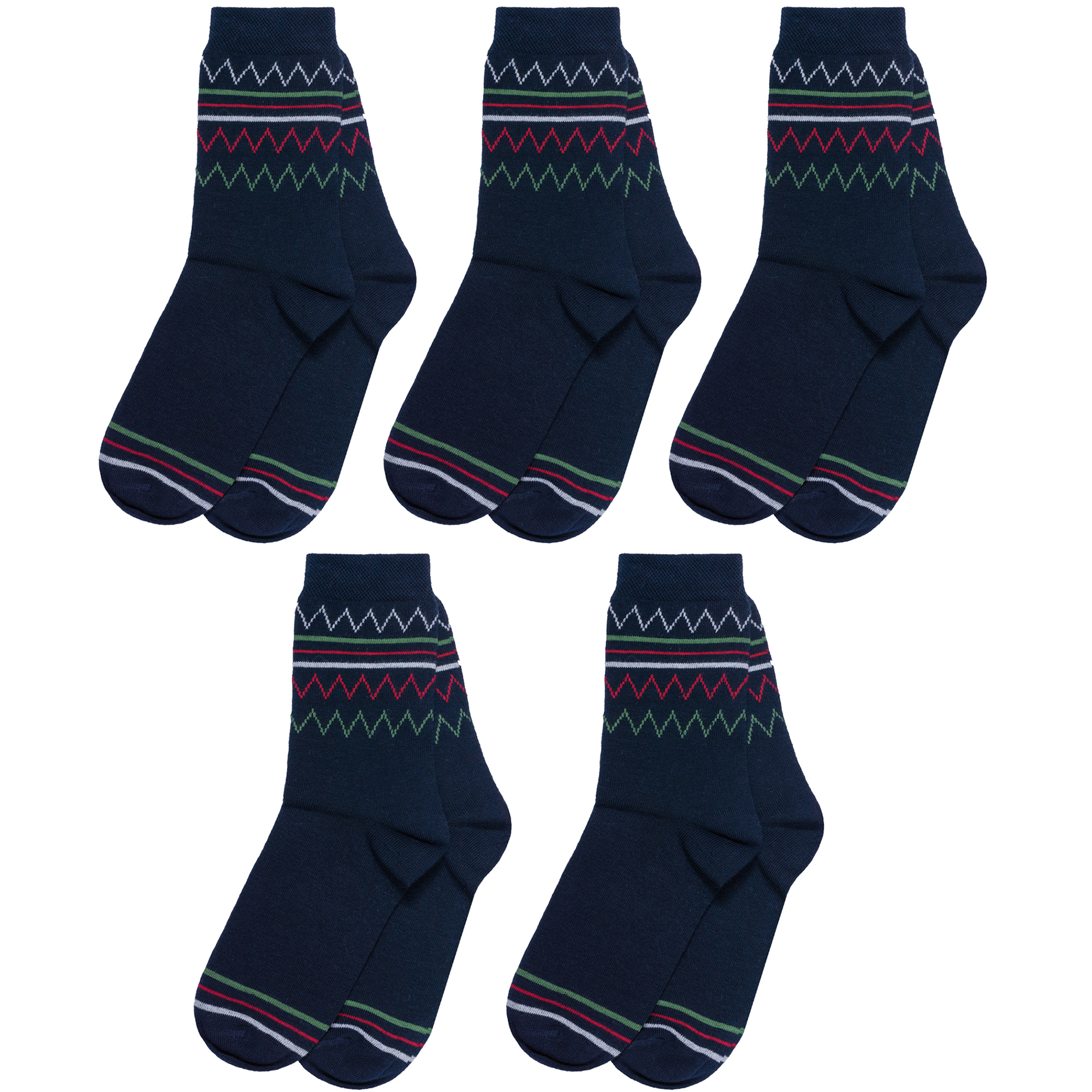 Носки для мальчиков ХОХ 5-D-3Rs цв. синий; белый; зеленый; красный р. 26-28