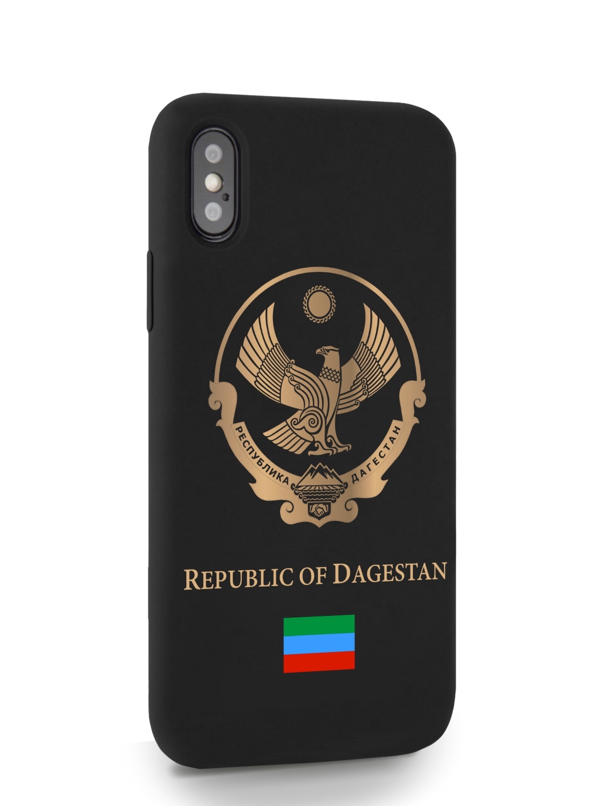 

Черный SignumCase для iPhone X/XS Золотой Герб Дагестана черный, iPhone X/XS Золотой Герб Дагестана