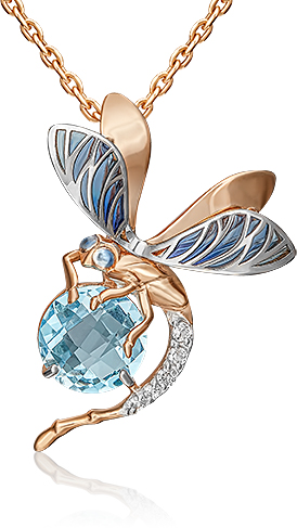 

Бегунок из белого золота/красного золота PLATINA jewelry 03-3144-00-201-1111-57, топаз, 03-3144-00-201-1111-57