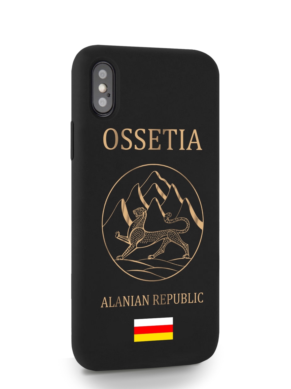 

Черный SignumCase для iPhone X/XS Золотой Герб Северной Осетии черный, iPhone X/XS Золотой Герб Северной Осетии