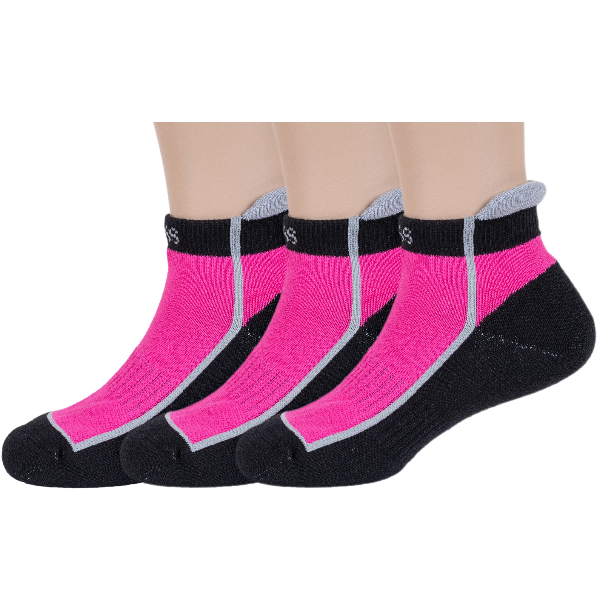 Носки для девочек ХОХ 3-SPD-12 цв. черный; розовый; серый р. 38