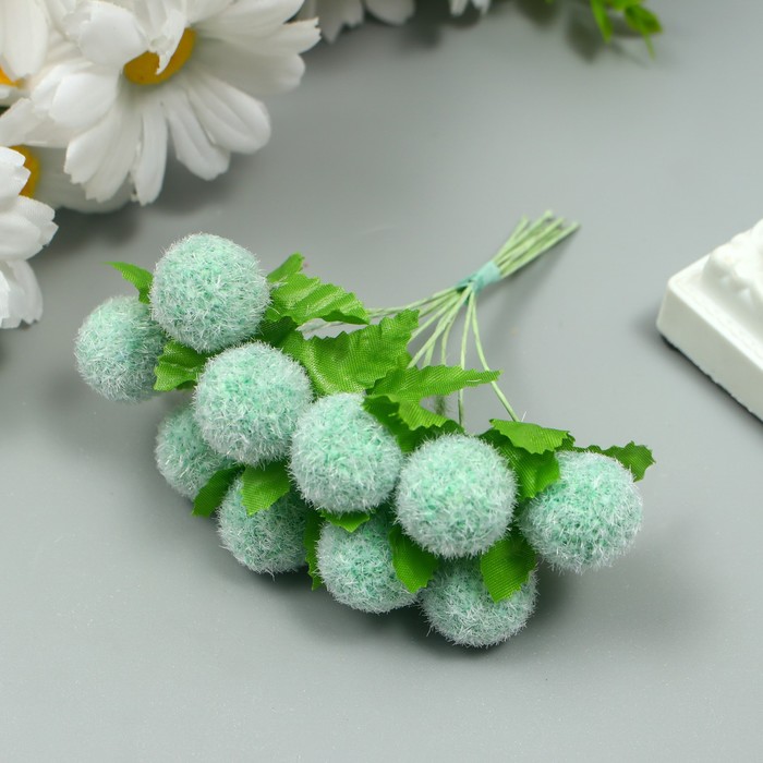 

Тычинки для цветов "Шарик мохнатый зелёный" d=1,5-2 см 1 букет=10 шт 10 см (10 шт), Зеленый