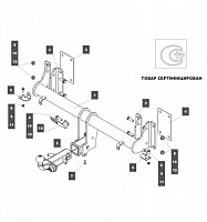 фото Фаркоп bmw x5 g05 2018- крюк легкосъемный квадрат 50х50 с шаром тип f, балка закрытая nobrand