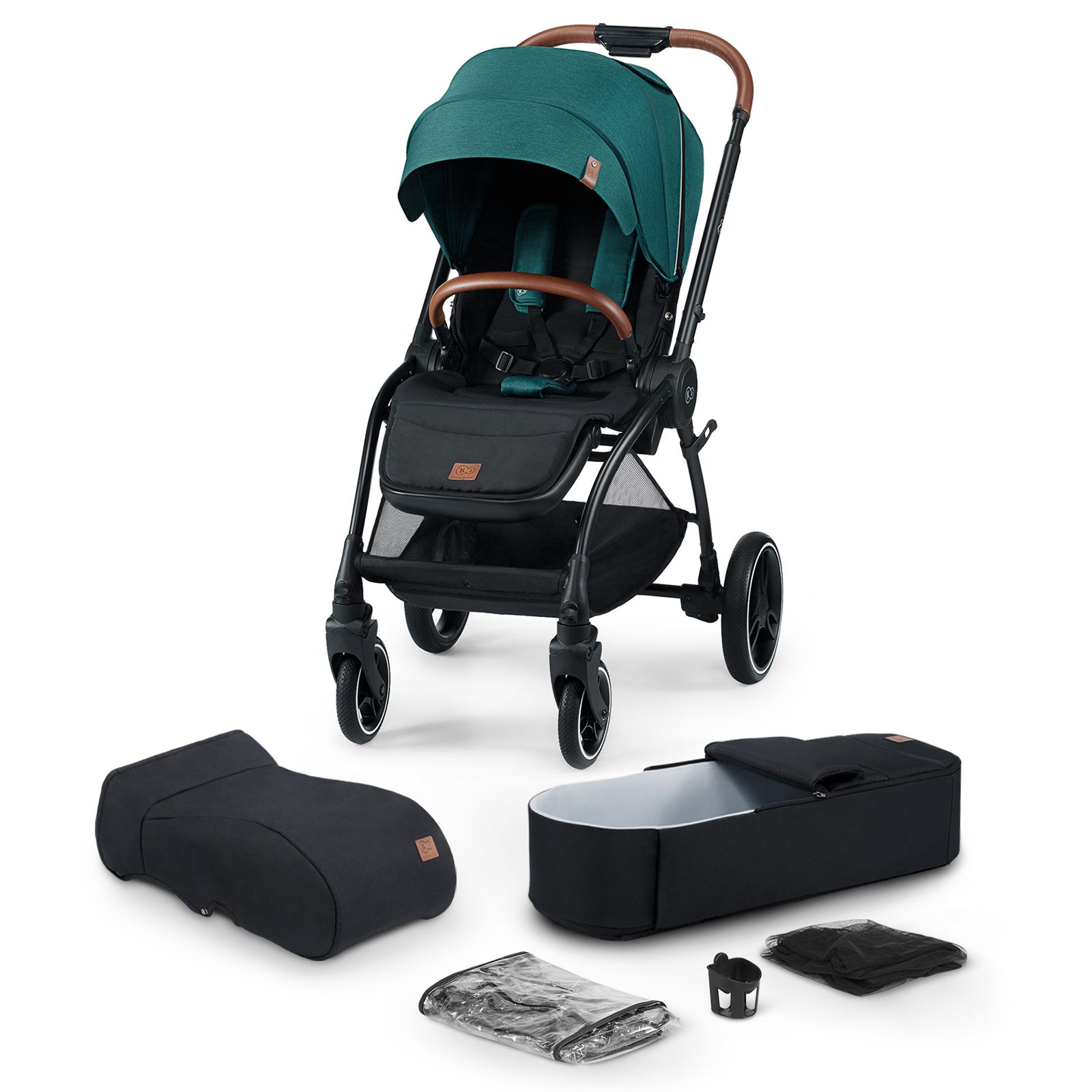 фото Коляска kinderkraft 2 в 1 evolution cocoon midnight green kkwevcogbl2000