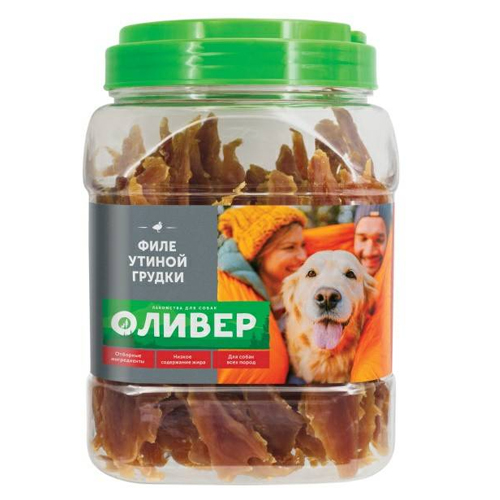 

Лакомство для собак Оливер всех пород филе утиной грудки, 750 г, Лакомство для собак всех пород Оливер филе утиной грудки - 750 г