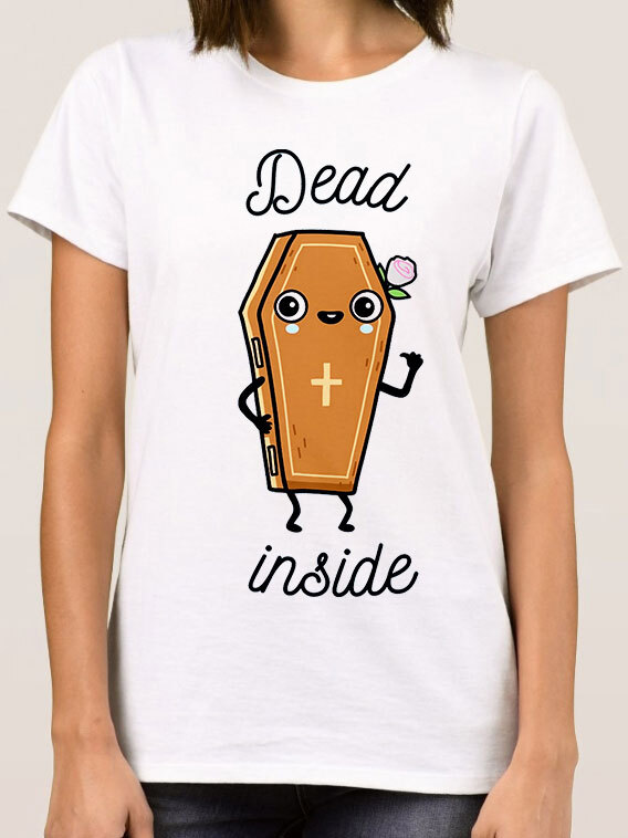 фото Футболка женская design heroes dead inside белая 2xl