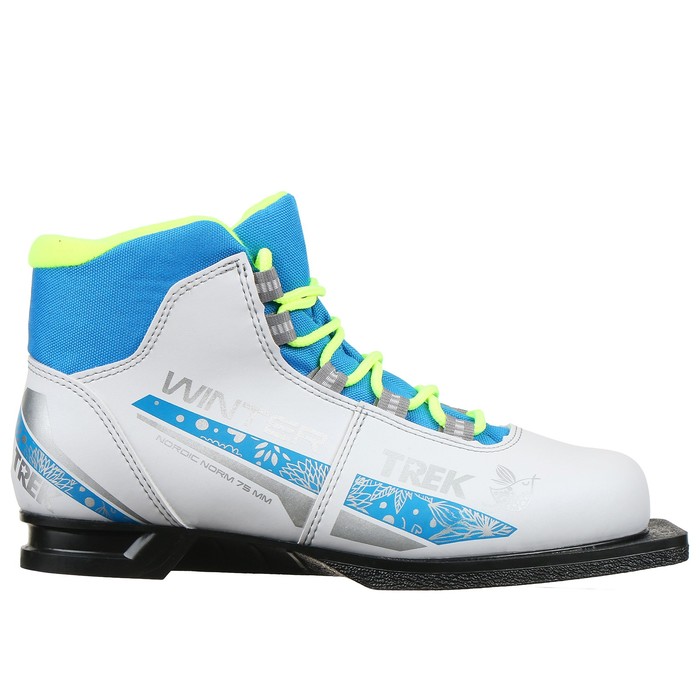 фото Ботинки для беговых лыж trek женские winter3 белый, лого синий 75 размер 32
