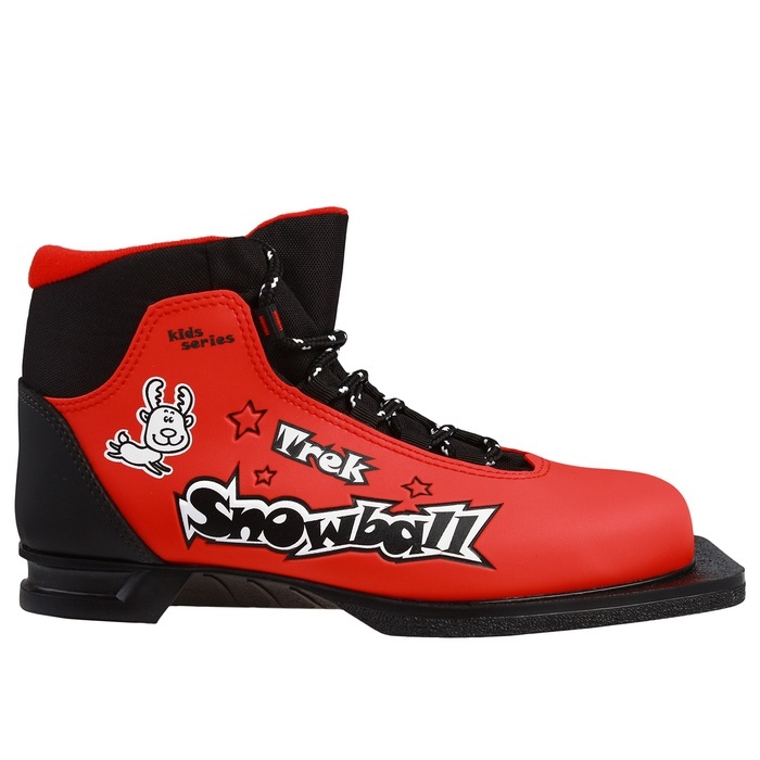 фото Ботинки для беговых лыж trek snowball nn75 ик, красный, лого черный, размер 30