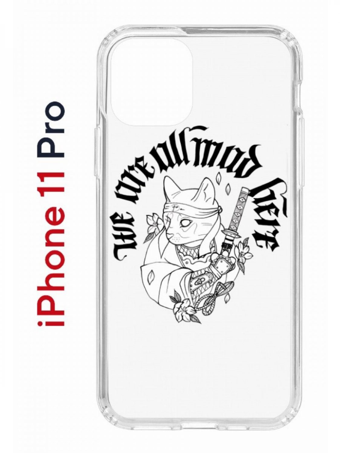 Чехол на iPhone 11 Pro с принтом Kruche Print J-Cat, бампер с защитой камеры