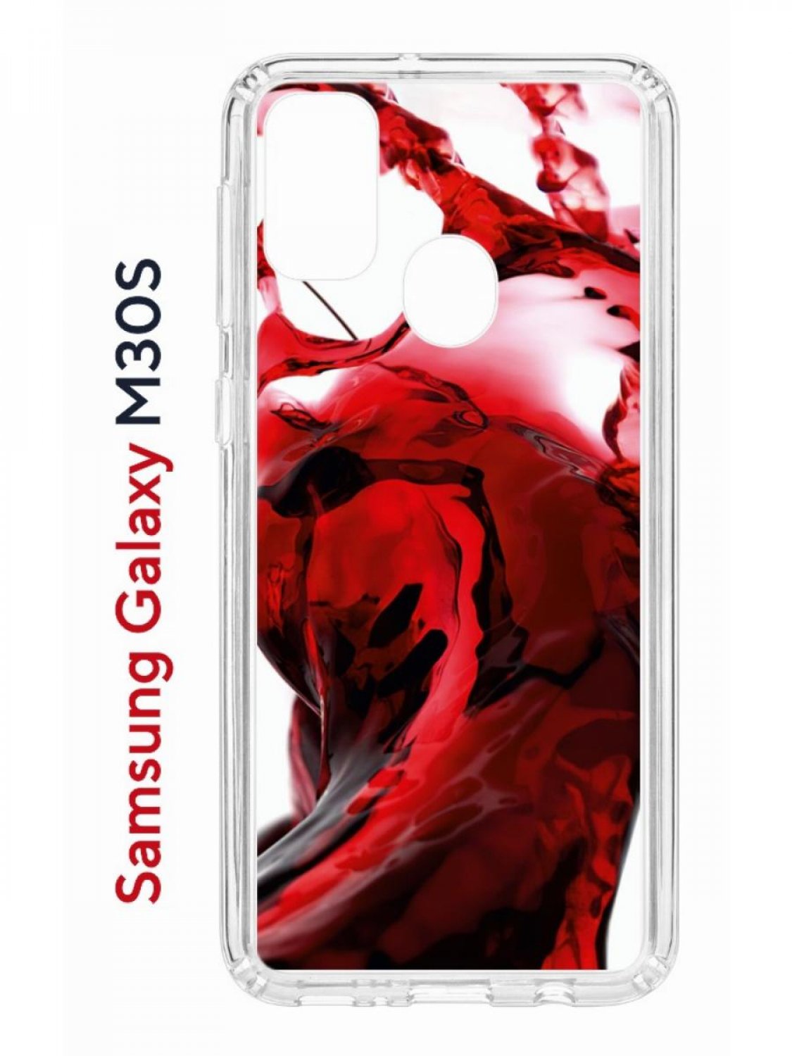 Чехол на Samsung M30S/M21 Kruche Print Вино,противоударный бампер,с защитой камеры