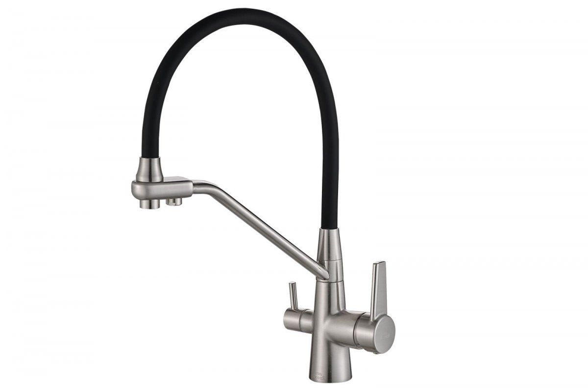 фото Смеситель steel hammer sh 903-6 satin для кухонной мойки zorg