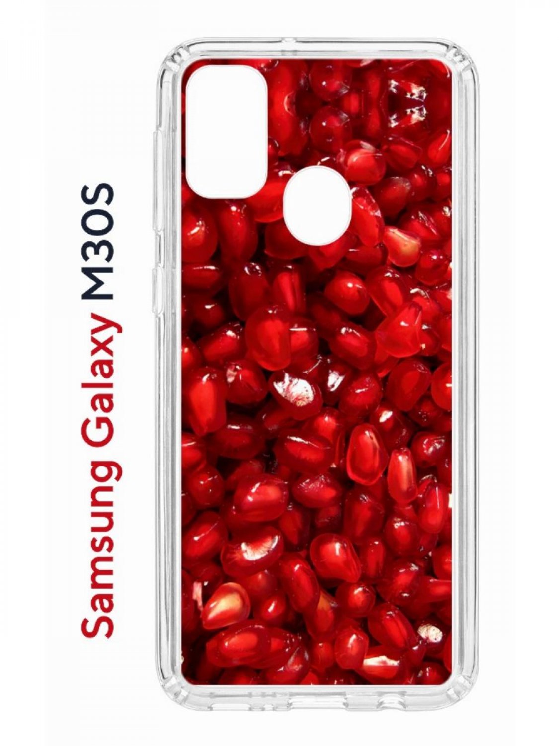 Чехол на Samsung M30S/M21 Kruche Print Гранат,противоударный бампер,с защитой камеры