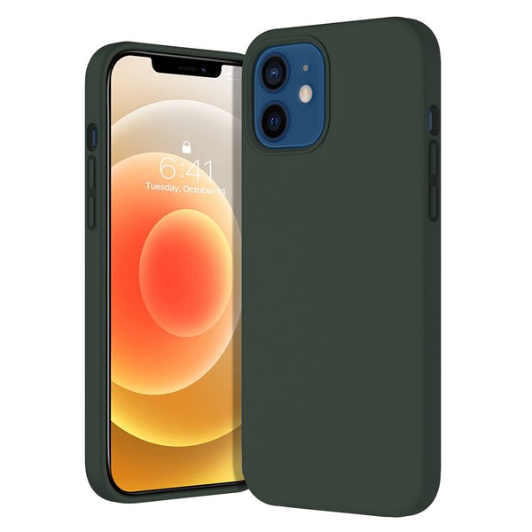 

ЧехолKrutoff Silicone Case для iPhone 12/12 Pro dark olive, Зеленый, iPhone