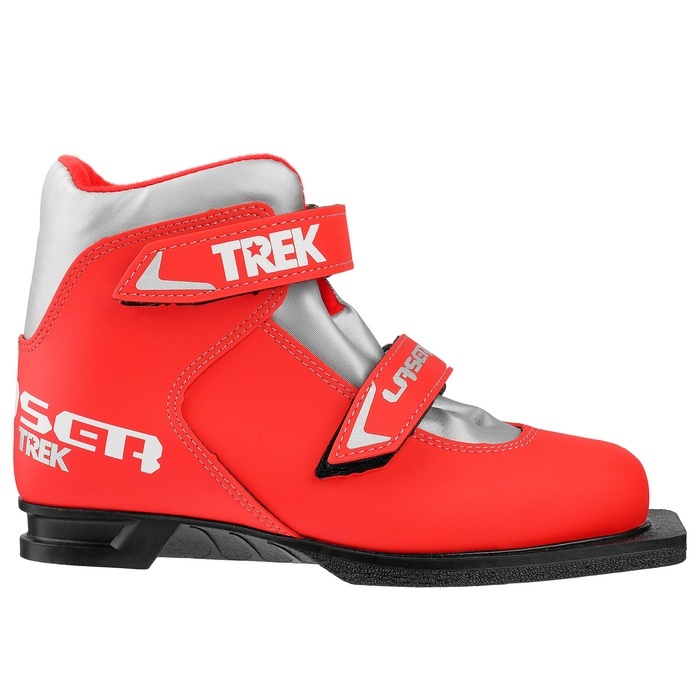 фото Ботинки для беговых лыж trek laser nn75 ик, красный, лого серебро, размер 36