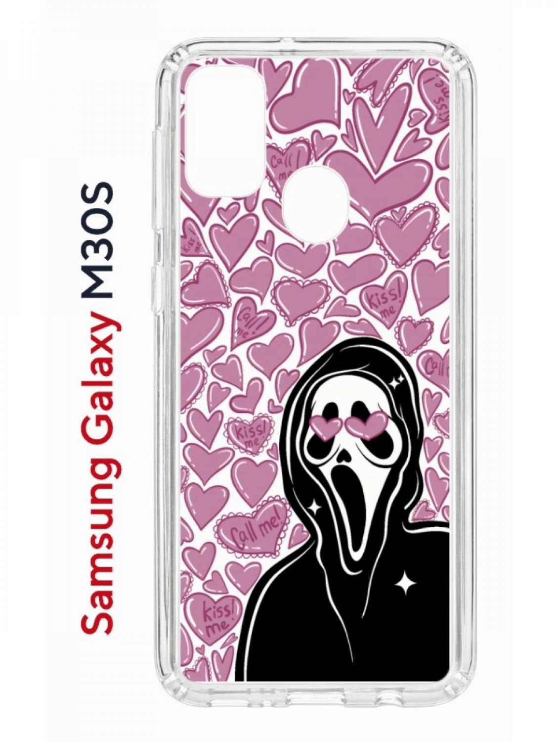Чехол на Samsung M30S/M21 Kruche Print Любовь и Крик,противоударный бампер,защита камеры