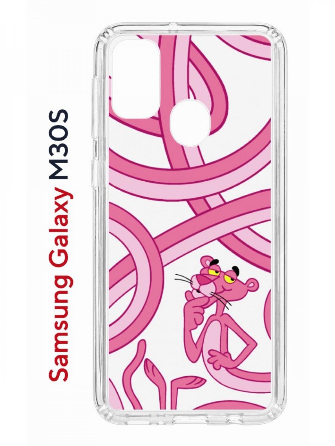 Чехол на Samsung M30S/M21 Kruche Print Розовая Пантера,противоударный бампер,защита камеры