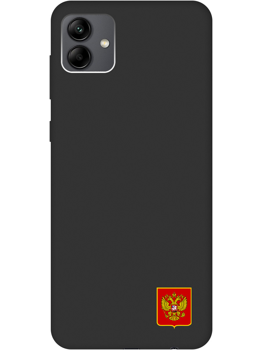 

Силиконовый чехол на Samsung Galaxy A04 с Гербом России, Soft Touch черный, 20000943