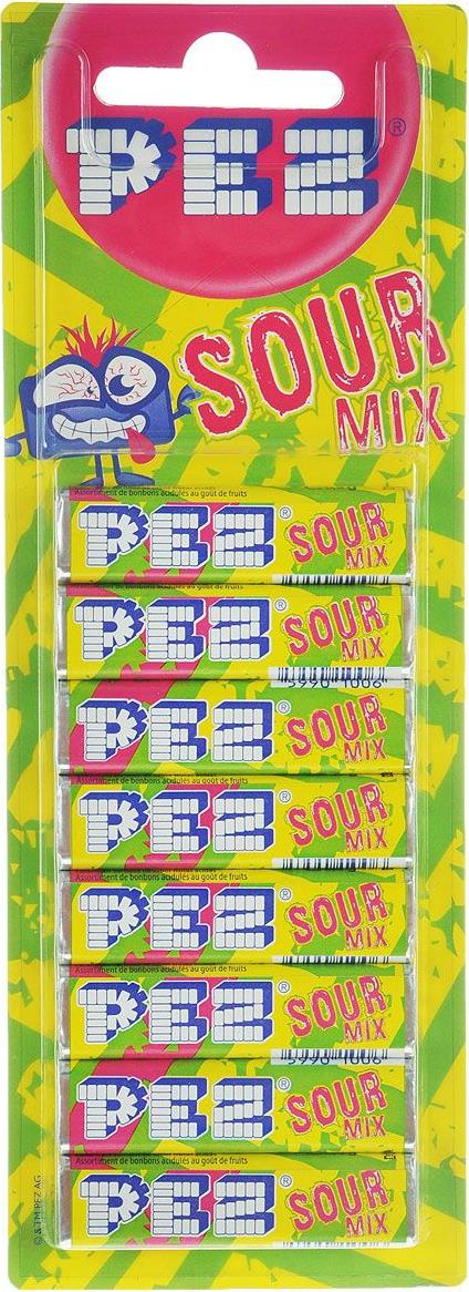 фото Леденцовая карамель pez sour mix 68 г