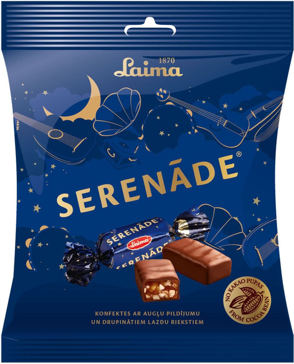

Конфеты Laima Serenade с фруктовым желе, абрикосами и фундуком 160 г