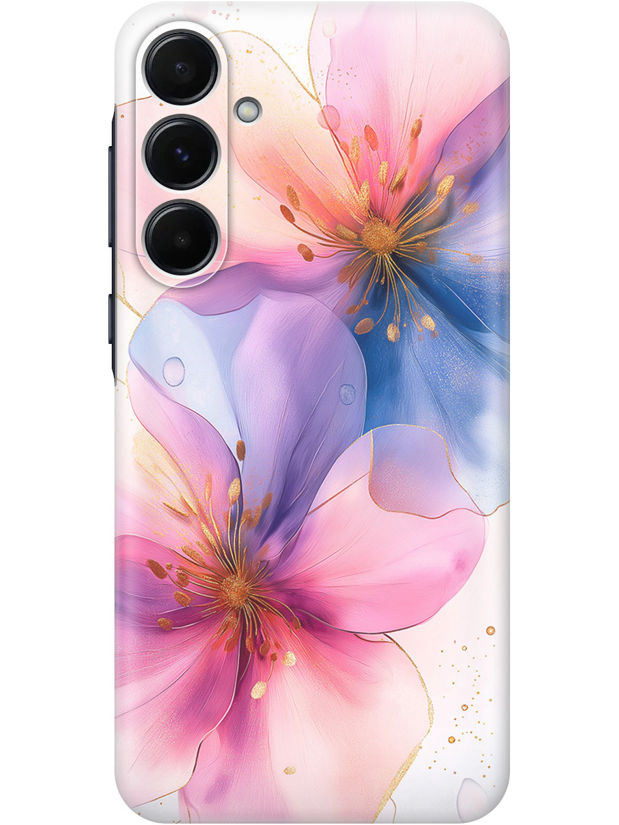 

Силиконовый чехол на Samsung Galaxy A55 с принтом "Магические цветочки", Прозрачный;белый;розовый;синий, 780484223