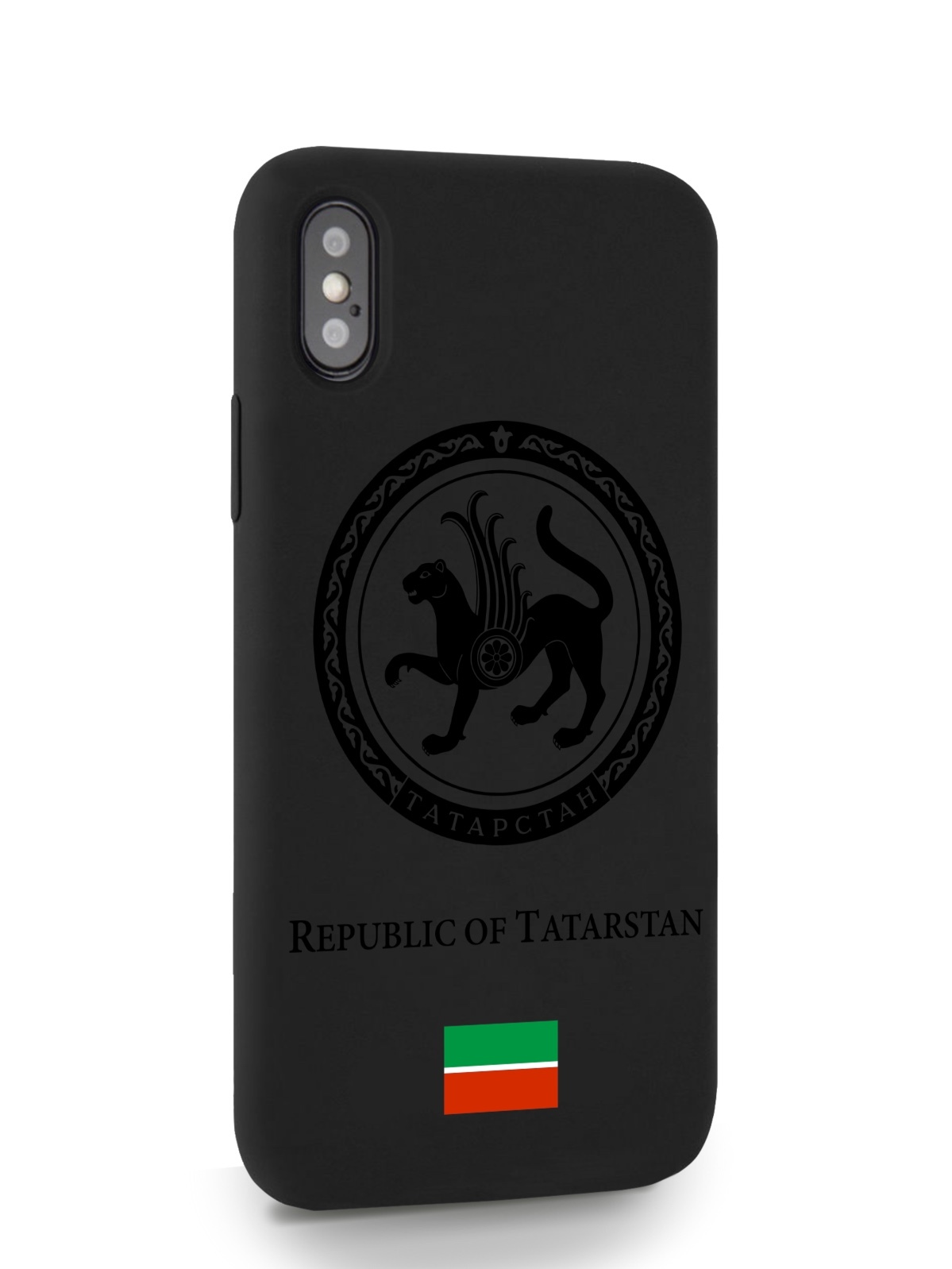Черный SignumCase для iPhone X/XS Черный лаковый Герб Татарстана черный