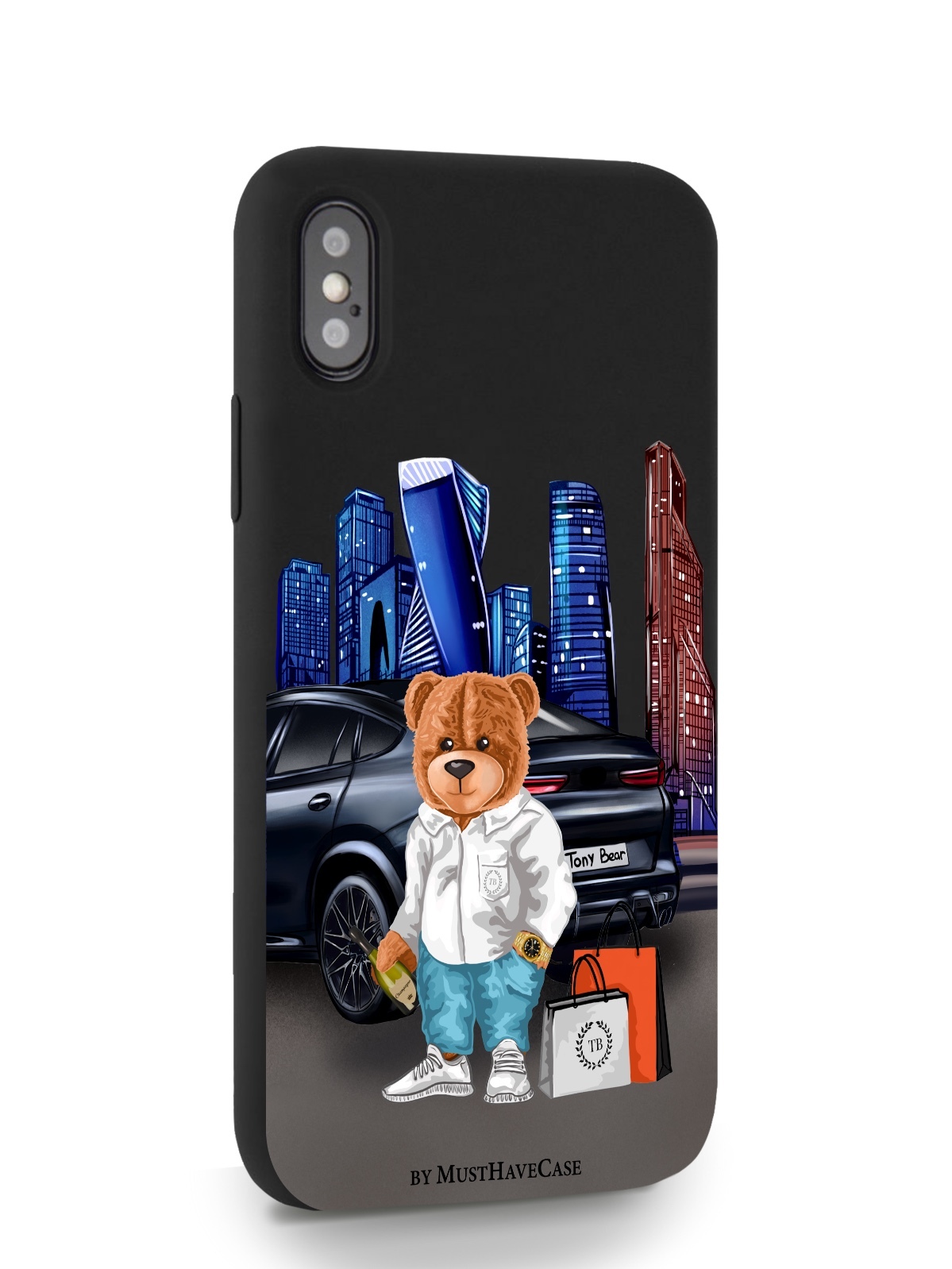 

Черный MustHaveCase для iPhone X/XS Тони Москва Сити черный, iPhone X/XS Тони Москва Сити