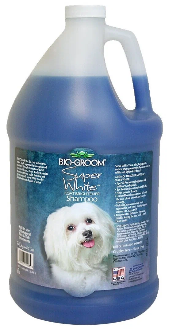 Шампунь для собак белого и светлых окрасов Bio-Groom Super White концентрат 1 к 8. 9.5 л