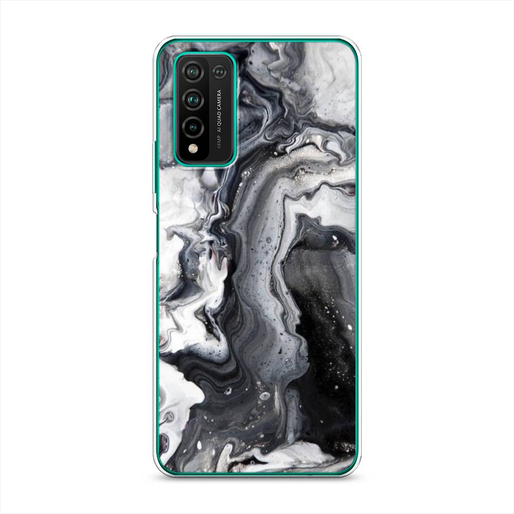 фото Чехол awog "бело-черные сложные полосы" для honor 10x lite