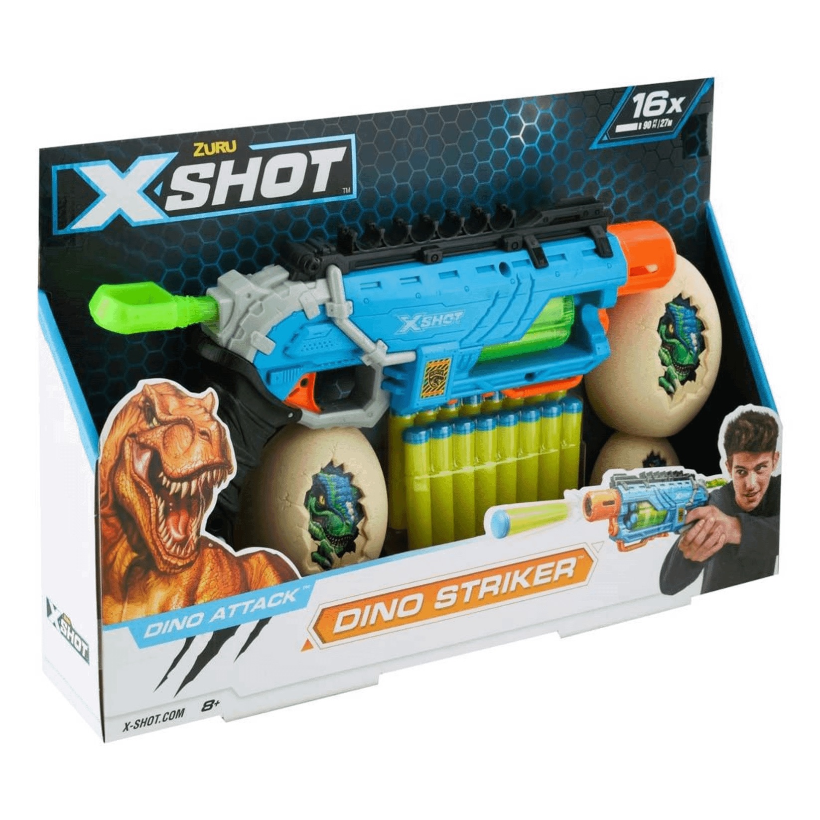 

Бластер игрушечный X-Shot с мягкими снарядами и мишенями 21 предмет, Синий