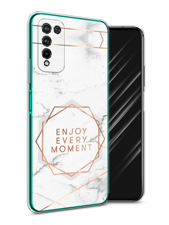 

Чехол Awog на Honor 10X Lite "Enjoy every moment мрамор", Белый;розовый;серый, 6104650-7