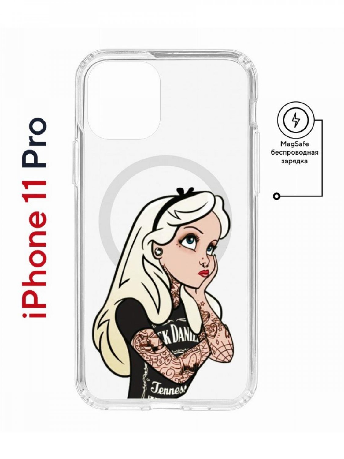 Чехол на iPhone 11 Pro MagSafe с принтом Kruche Print Tattoo Girl с магнитом