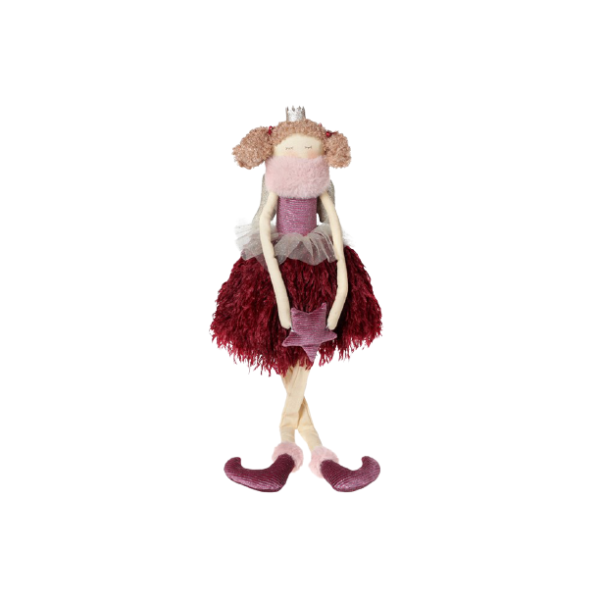 фото Мягкая игрушка принцесса со звездой домран cидячая, бордо 743-443