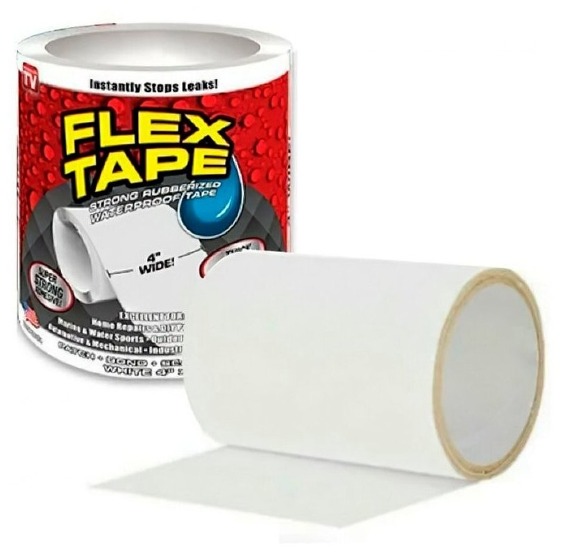 Клейкая лента Flex Tape (10х152 см), сверхсильная, белая