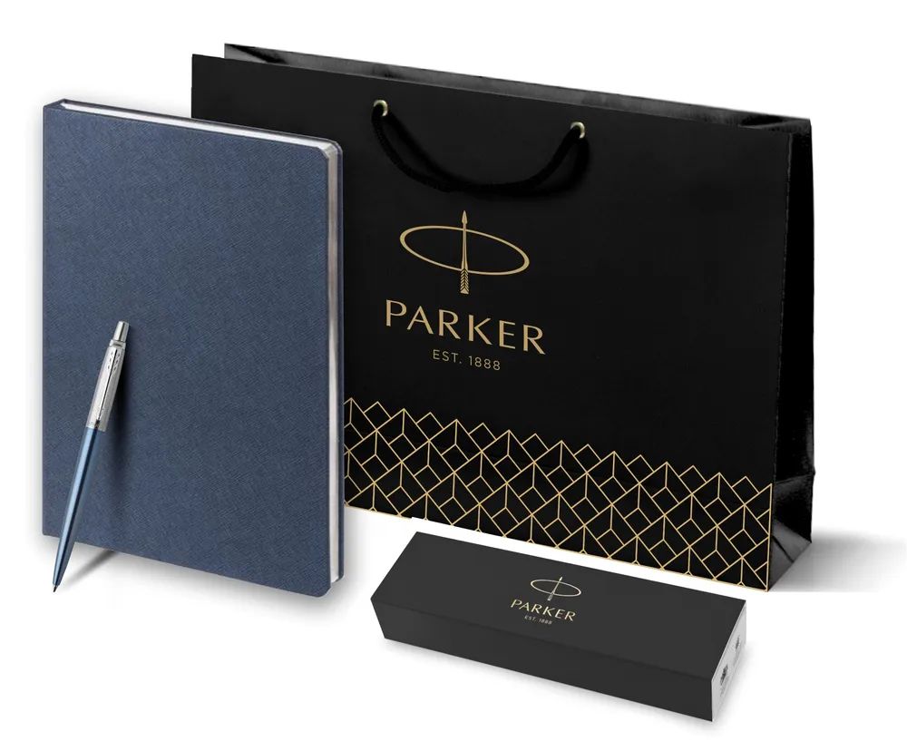 

Подарочный набор:Шариковая ручка Parker Jotter Essential,Waterloo Blue CT и Ежедневник, Синий, 195335_3122191