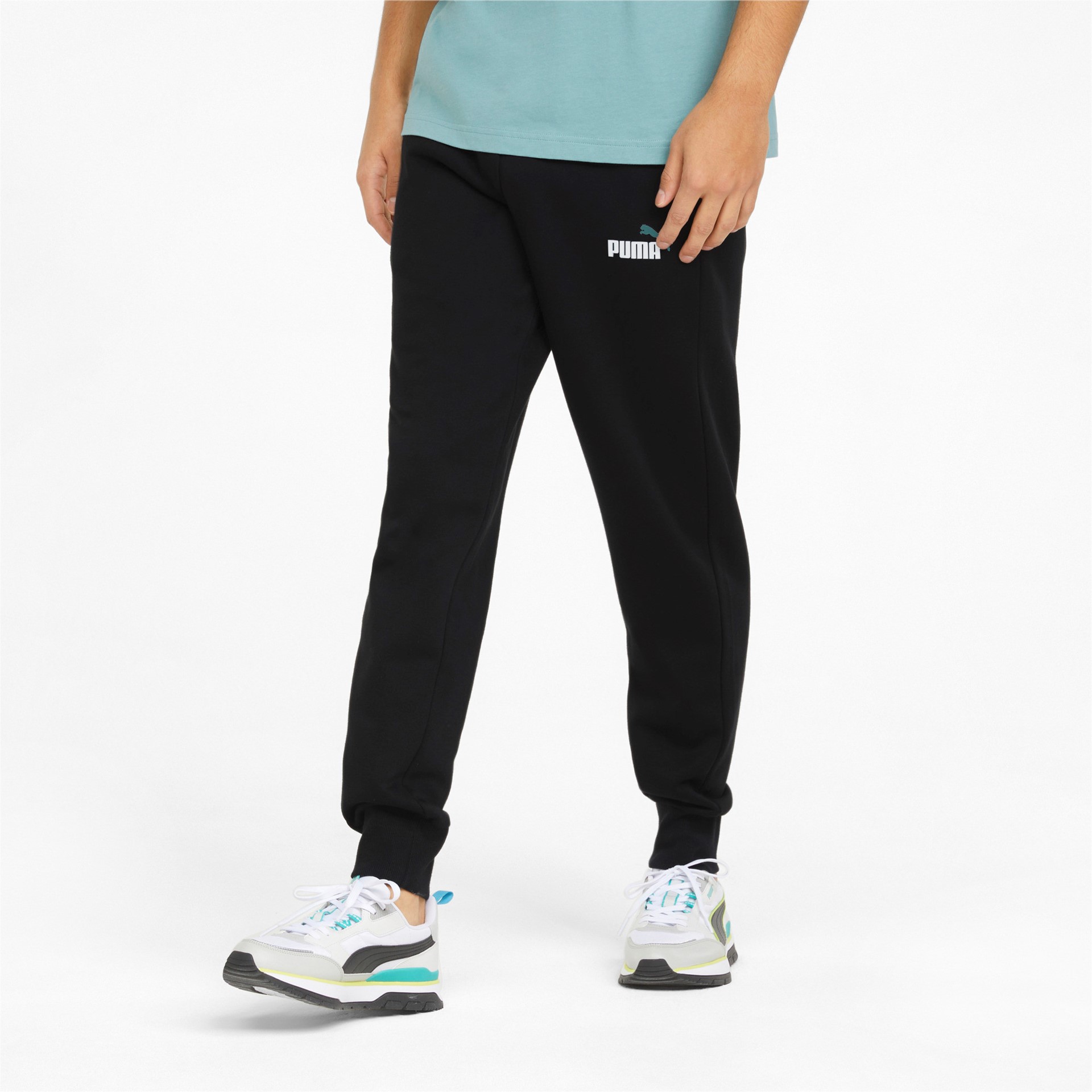 фото Спортивные брюки мужские puma essentials+ 2 col logo pants fleece черные l
