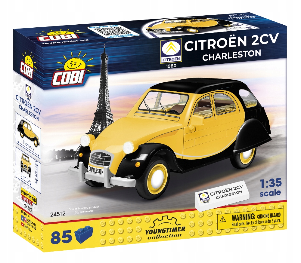 

Конструктор Cobi 24512 Автомобиль Citroen 2CV Charleston 1980 85 деталей