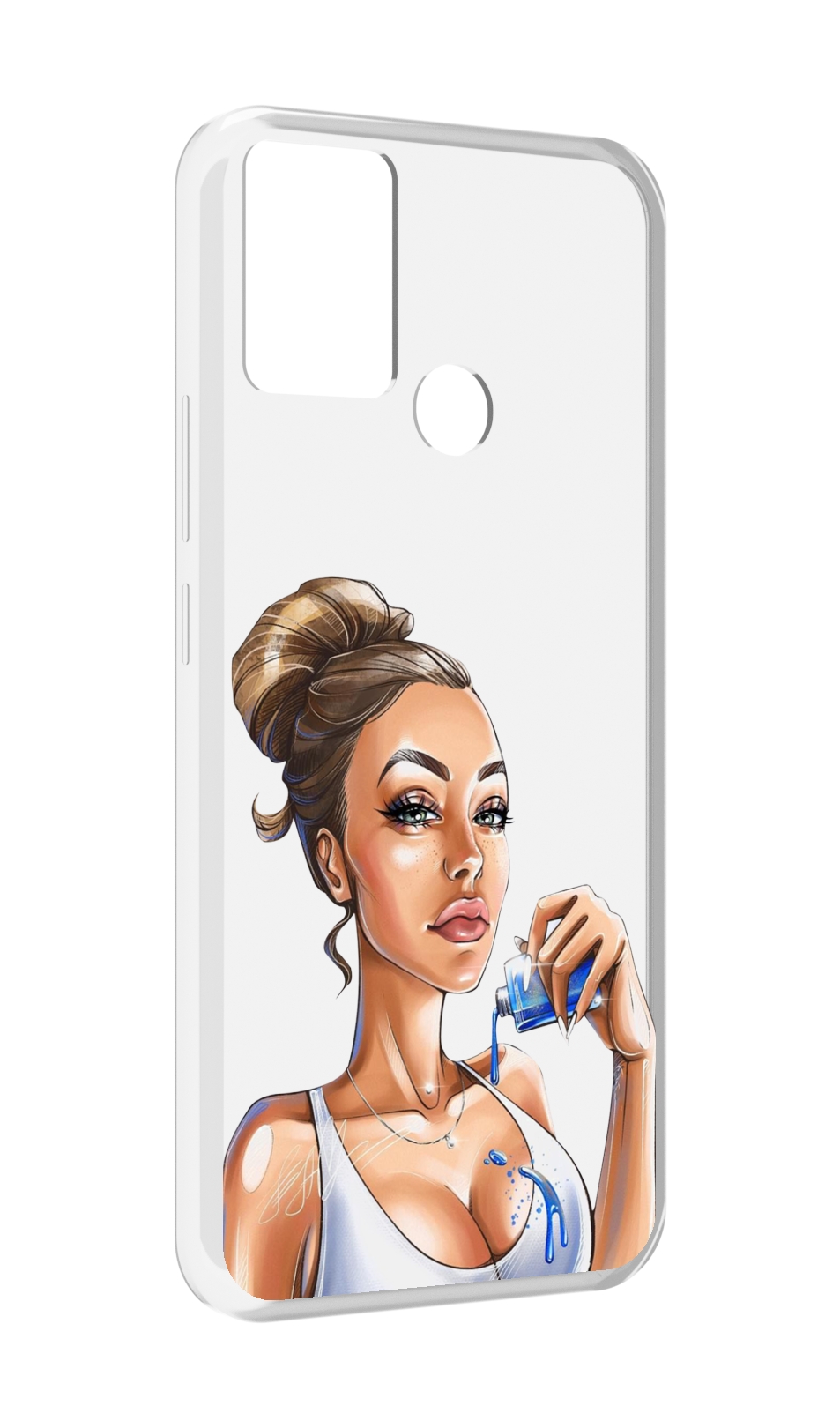 

Чехол MyPads девушка-пролила-краску женский для Infinix Hot 11 Play, Прозрачный, Tocco