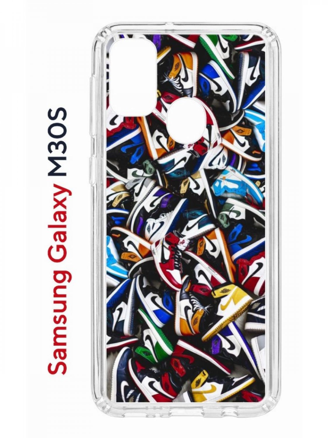 фото Чехол на samsung m30s/m21 kruche print кроссовки nike air,противоударный бампер,защитный кruче