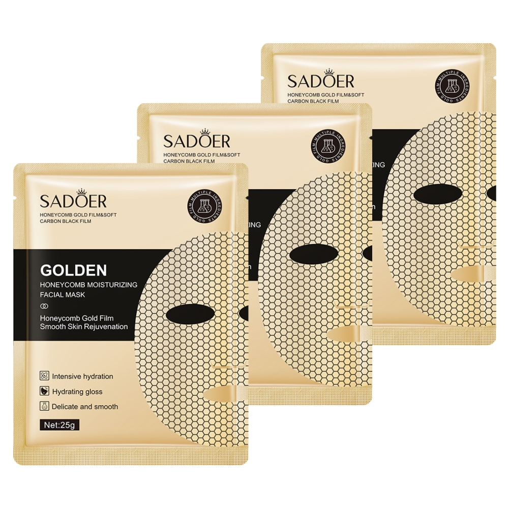 Маска для лица Sadoer Омолаживающая из золотой фольги на тканевой основе 3шт jm solution маска для лица питательная с золотой икрой