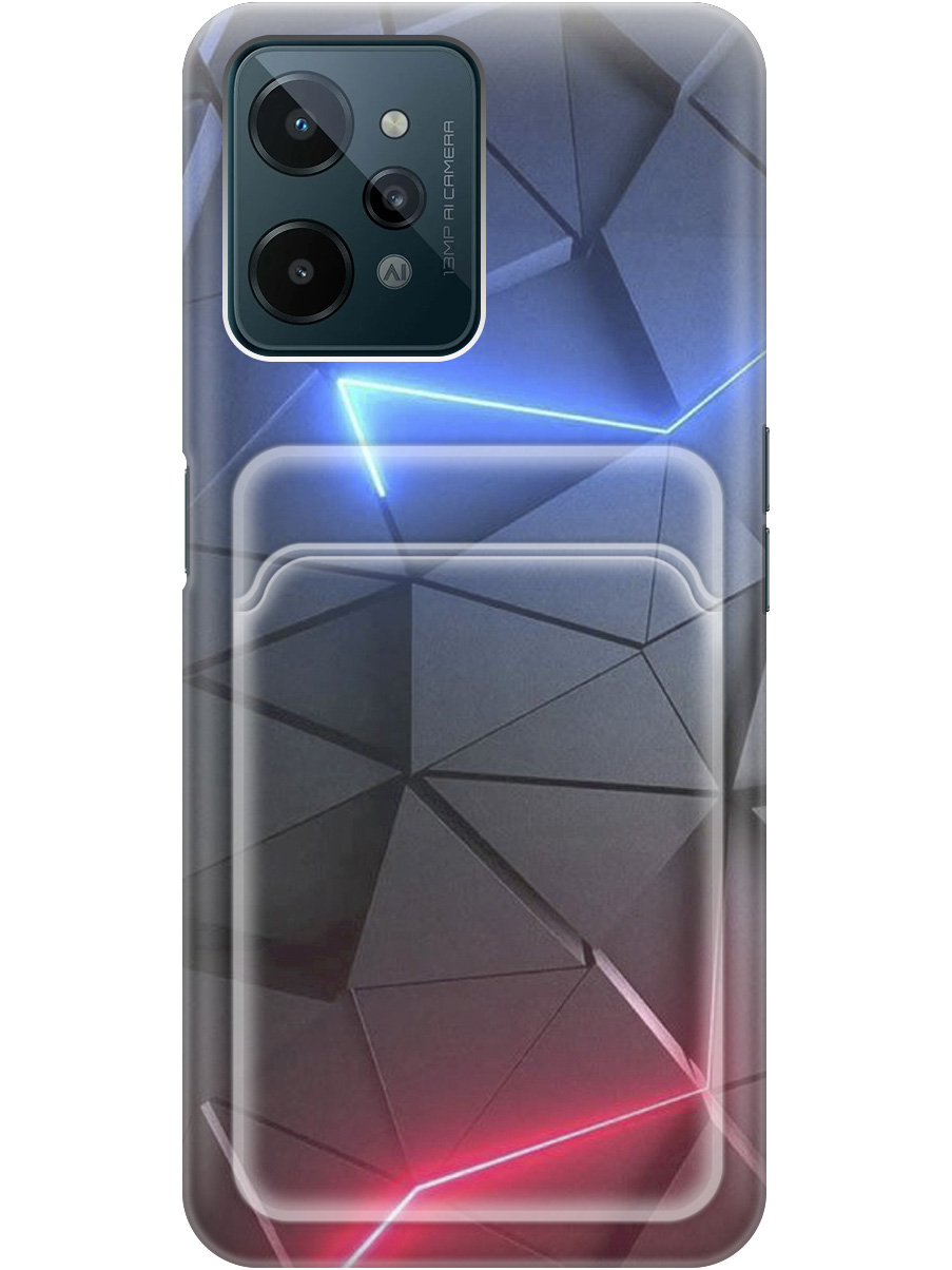 

Силиконовый чехол на realme C31 с рисунком "Графитовые грани", Серый;синий, 20011999