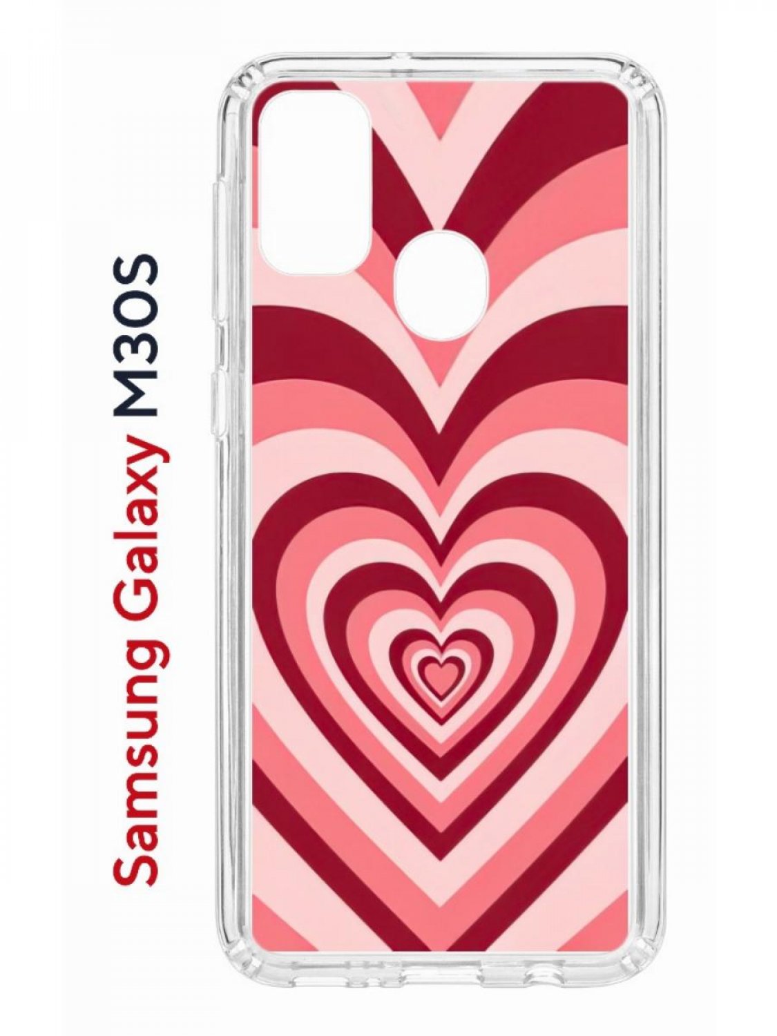 Чехол на Samsung M30S/M21 Kruche Print Сердце,противоударный бампер,с защитой камеры