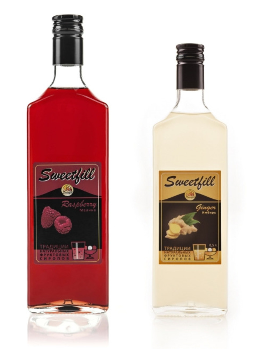 Комплект сиропов Sweetfill Имбирь и Малина, 2 шт по 0,5 л