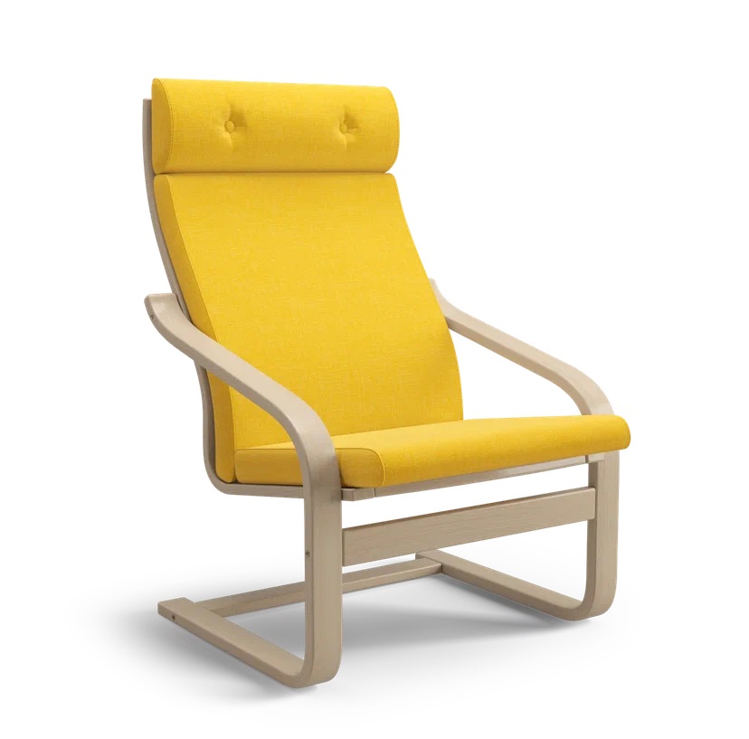 фото Кресло для отдыха salotti бамбл некрашеное, рогожка, ткань шифт, цвет жёлтый