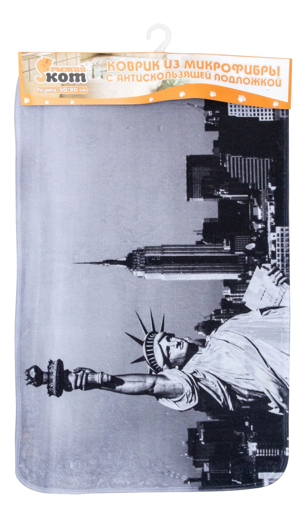 Коврик из микрофибры MatBW-Liberty Статуя свободыс антиск.подл.ПВХ размер 50*80см
